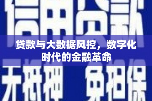 南化贷款与大数据风控，数字化时代的金融革命