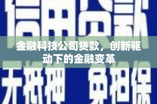 罗定金融科技公司贷款，创新驱动下的金融变革