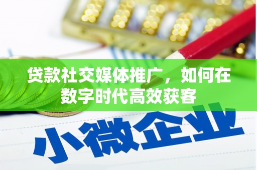 怀化贷款社交媒体推广，如何在数字时代高效获客
