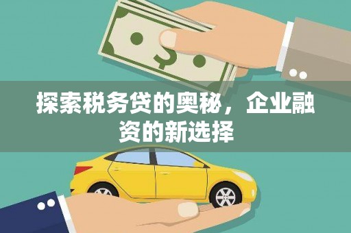 丹凤探索税务贷的奥秘，企业融资的新选择