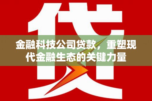 台北金融科技公司贷款，重塑现代金融生态的关键力量